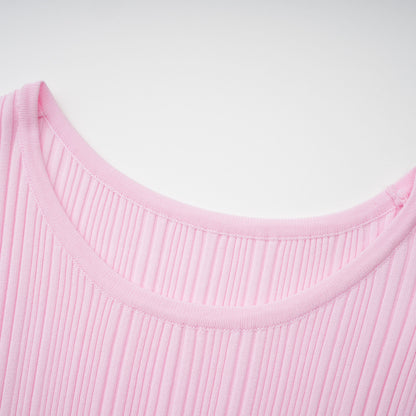 Thalya Dantel Detaylı Örme Midi Elbise Pembe
