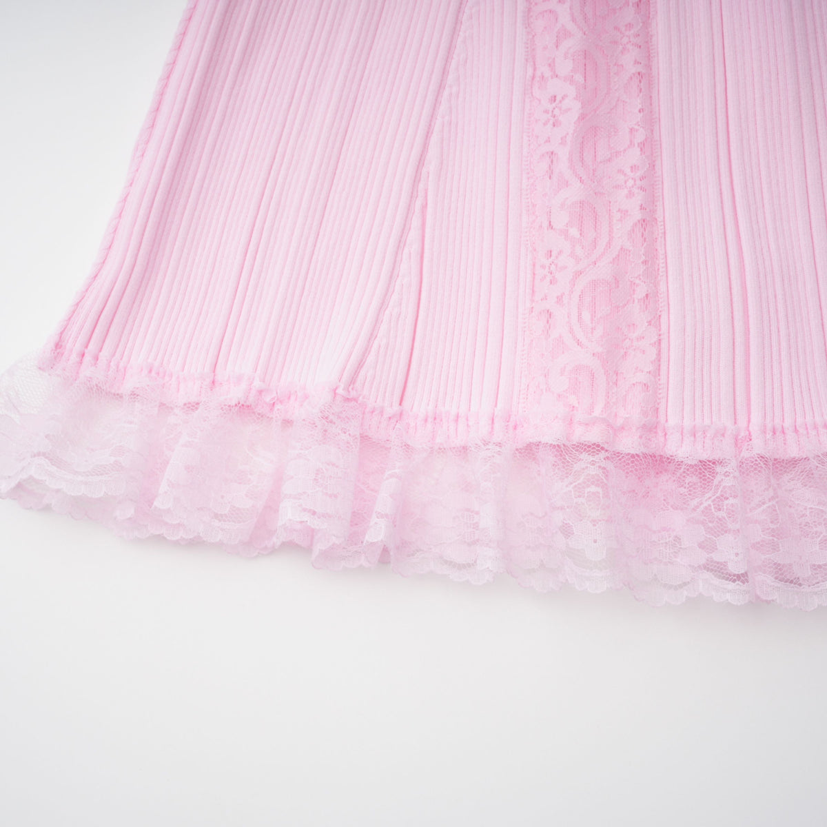 Thalya Dantel Detaylı Örme Midi Elbise Pembe