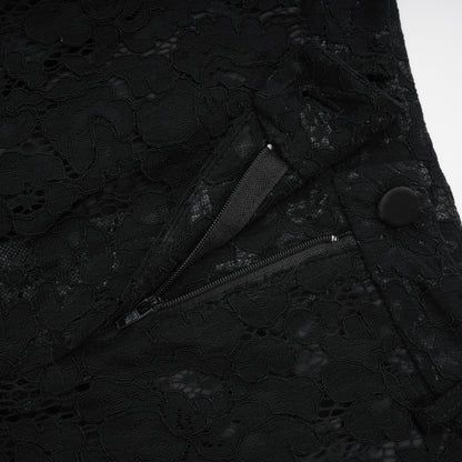 Zoé Şeffaf Dantel Ceket ve Pantolon Takım Siyah