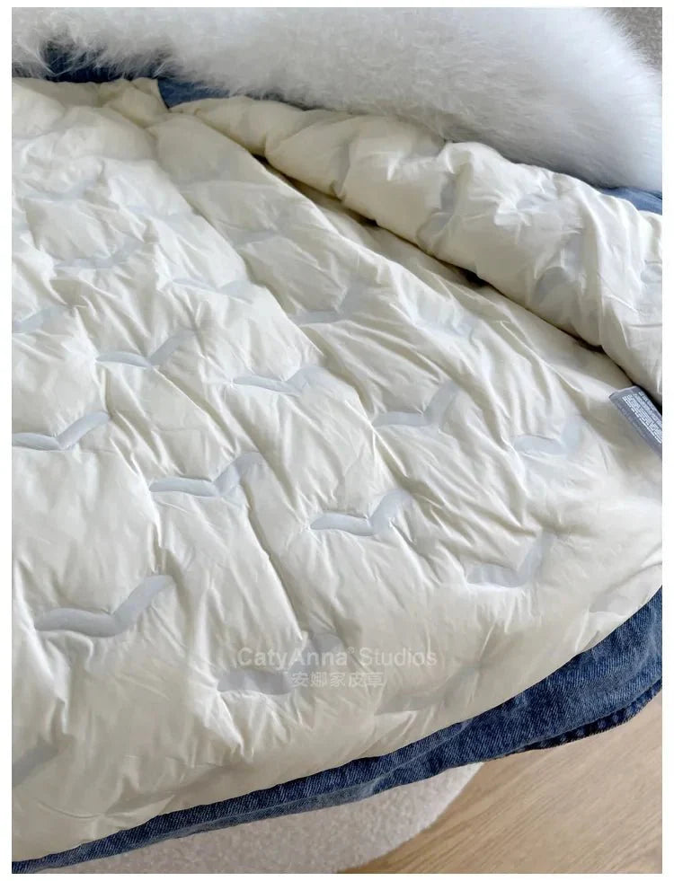 Kadın Suni Kürk İnce Denim Ceket