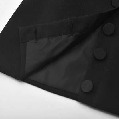 Luciela İp Detaylı Crop Büstiyer ve Etek Takım Siyah