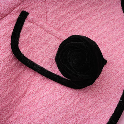 Zéphyrine Tüy ve Çiçek Detaylı Ceket Pantolon Takımı Pembe